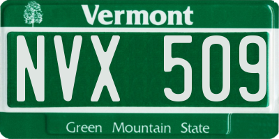 VT license plate NVX509