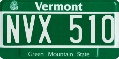 VT license plate NVX510