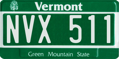 VT license plate NVX511