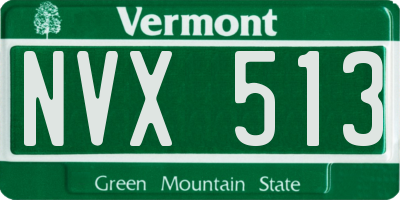 VT license plate NVX513