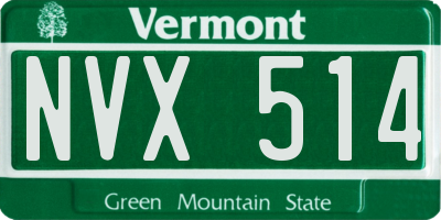 VT license plate NVX514