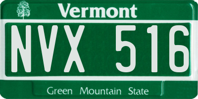 VT license plate NVX516