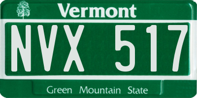 VT license plate NVX517