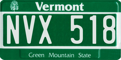 VT license plate NVX518