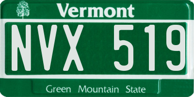 VT license plate NVX519