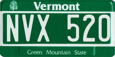 VT license plate NVX520