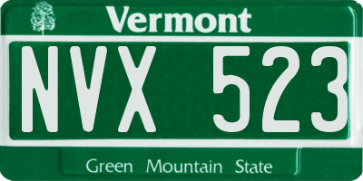 VT license plate NVX523