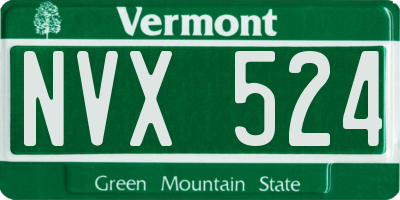 VT license plate NVX524