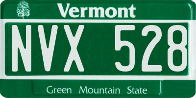 VT license plate NVX528