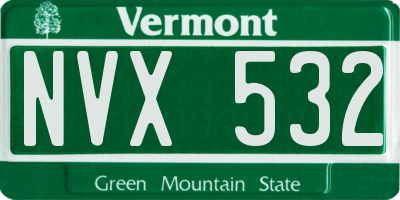 VT license plate NVX532