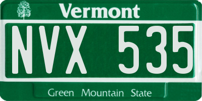 VT license plate NVX535