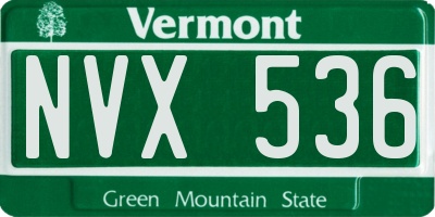VT license plate NVX536