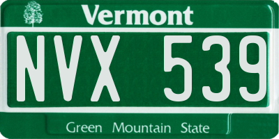 VT license plate NVX539