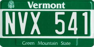 VT license plate NVX541