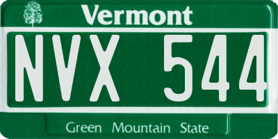 VT license plate NVX544