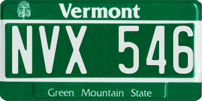 VT license plate NVX546