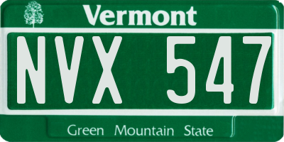 VT license plate NVX547