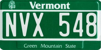 VT license plate NVX548
