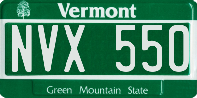VT license plate NVX550