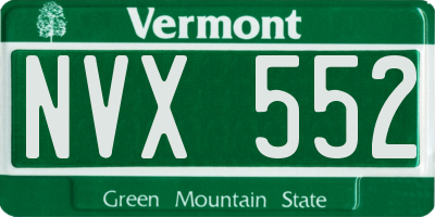 VT license plate NVX552