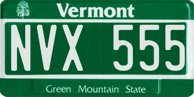 VT license plate NVX555