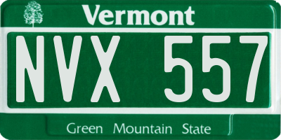 VT license plate NVX557
