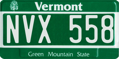 VT license plate NVX558