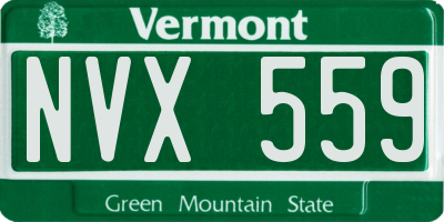 VT license plate NVX559