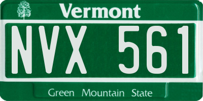 VT license plate NVX561