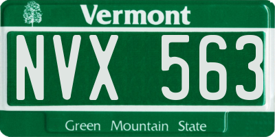 VT license plate NVX563