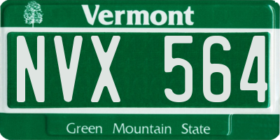 VT license plate NVX564