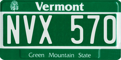 VT license plate NVX570