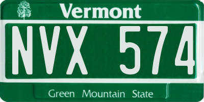 VT license plate NVX574