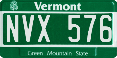 VT license plate NVX576