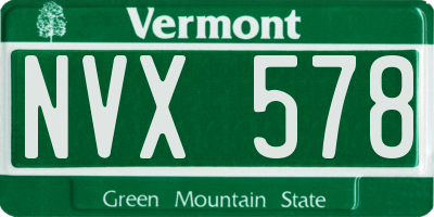 VT license plate NVX578