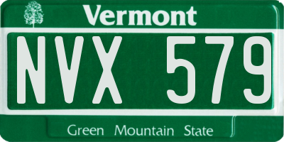 VT license plate NVX579