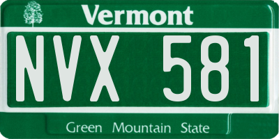 VT license plate NVX581