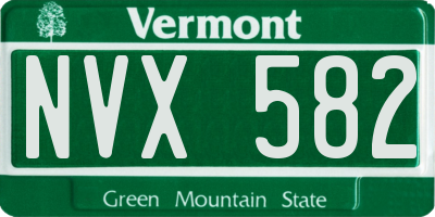 VT license plate NVX582