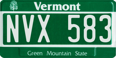 VT license plate NVX583