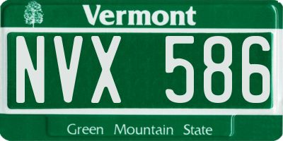 VT license plate NVX586