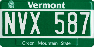 VT license plate NVX587