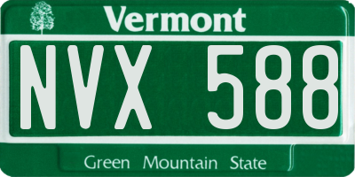 VT license plate NVX588