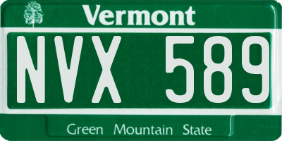 VT license plate NVX589