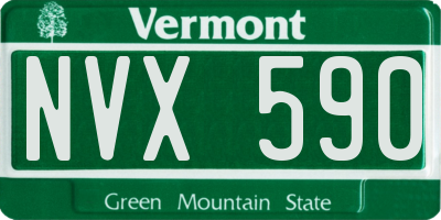 VT license plate NVX590