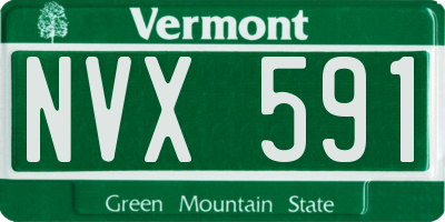 VT license plate NVX591