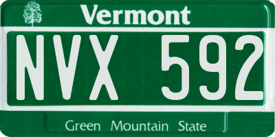 VT license plate NVX592