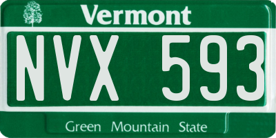 VT license plate NVX593