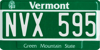 VT license plate NVX595