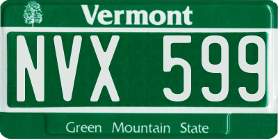 VT license plate NVX599