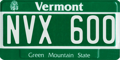 VT license plate NVX600